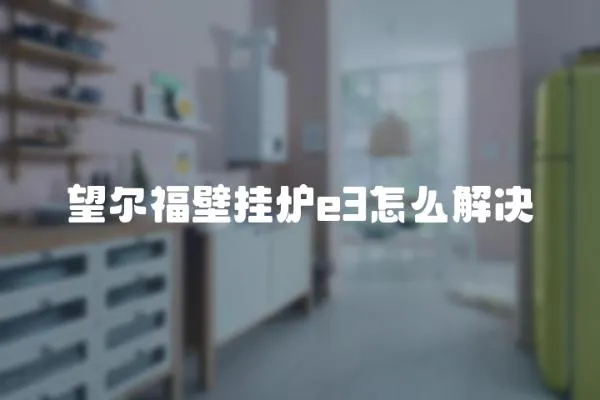 望爾福壁掛爐e3怎么解決
