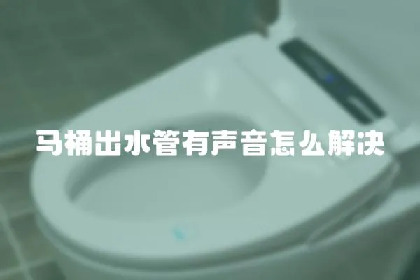 馬桶出水管有聲音怎么解決