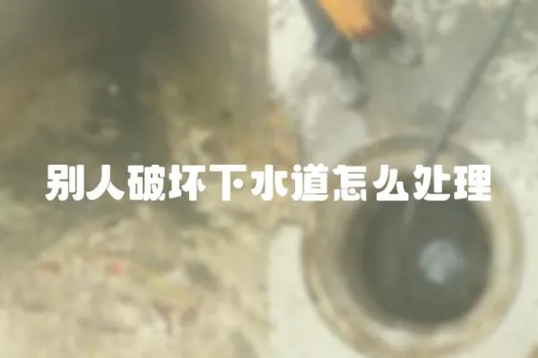別人破壞下水道怎么處理
