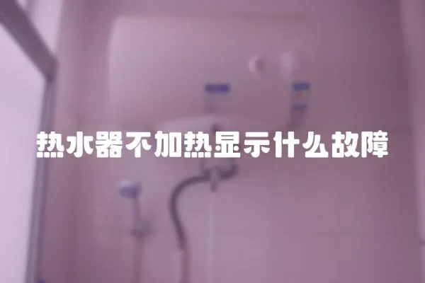 熱水器不加熱顯示什么故障