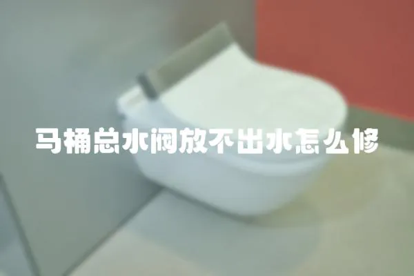 馬桶總水閥放不出水怎么修