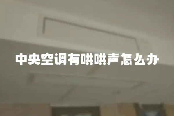 中央空調有哄哄聲怎么辦