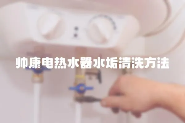帥康電熱水器水垢清洗方法