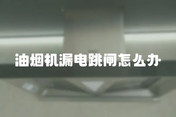 油煙機(jī)漏電跳閘怎么辦