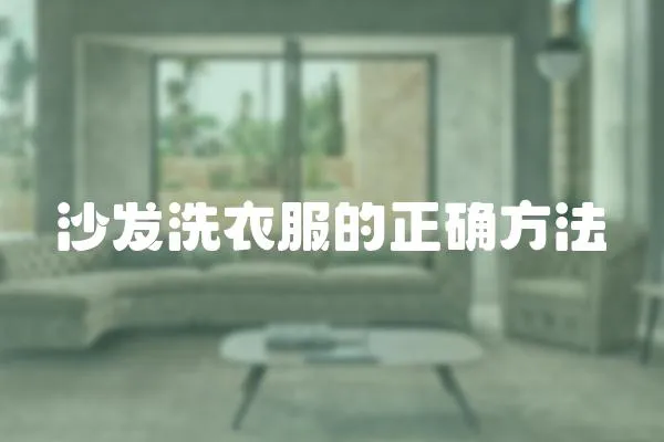 沙發洗衣服的正確方法