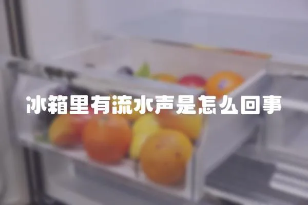冰箱里有流水聲是怎么回事