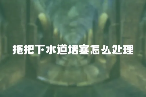 拖把下水道堵塞怎么處理