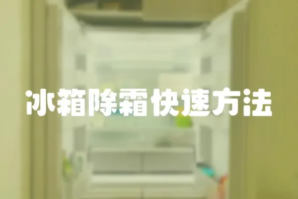 冰箱除霜快速方法