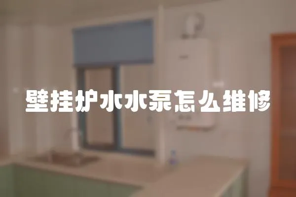 壁掛爐水水泵怎么維修