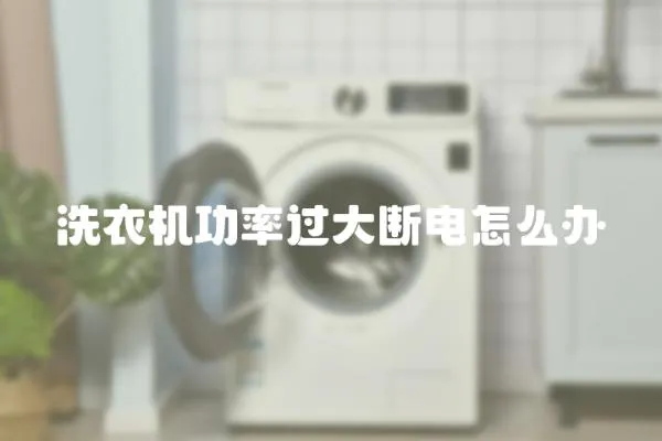 洗衣機功率過大斷電怎么辦