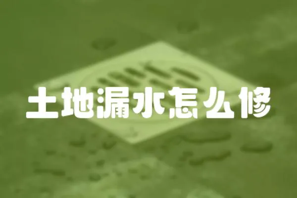 土地漏水怎么修