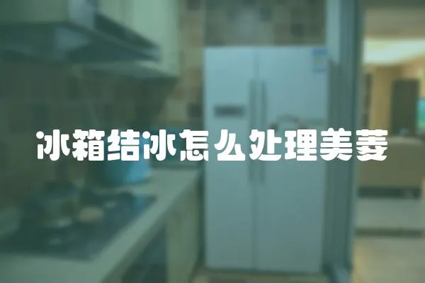 冰箱結冰怎么處理美菱