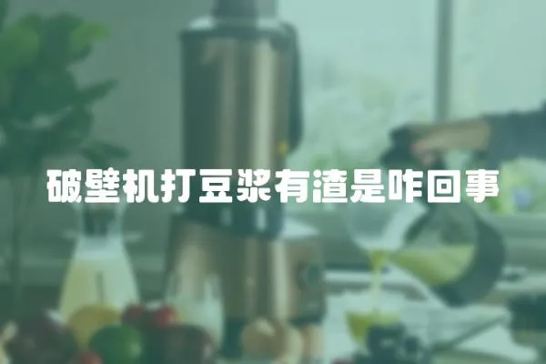 破壁機打豆漿有渣是咋回事