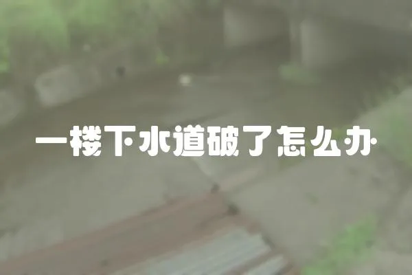 一樓下水道破了怎么辦