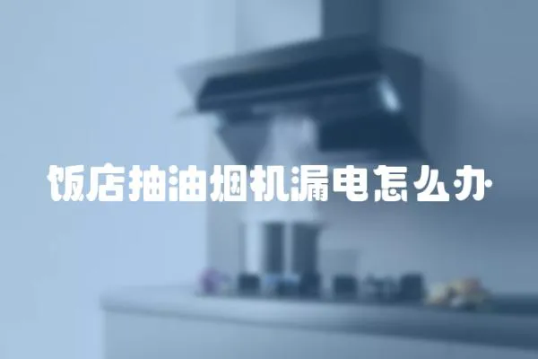 飯店抽油煙機漏電怎么辦
