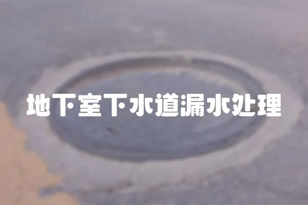 地下室下水道漏水處理
