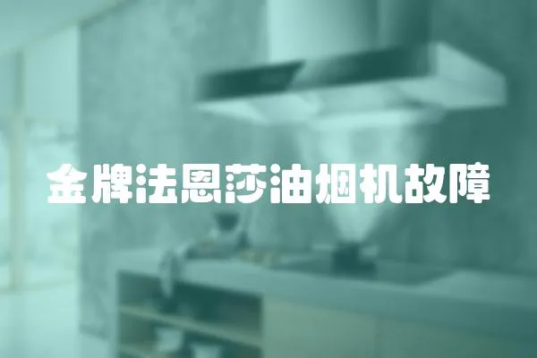 金牌法恩莎油煙機故障