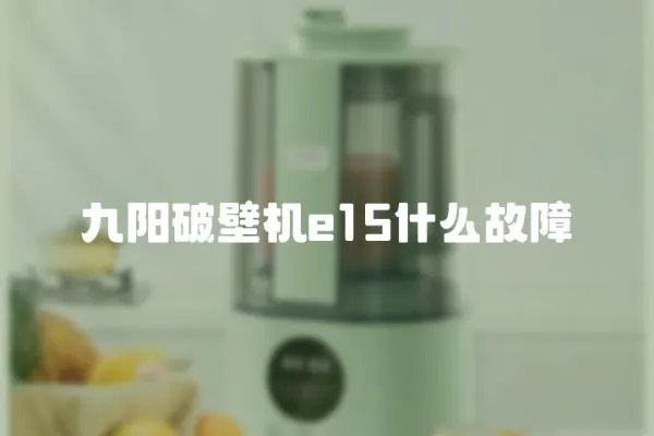 九陽破壁機e15什么故障