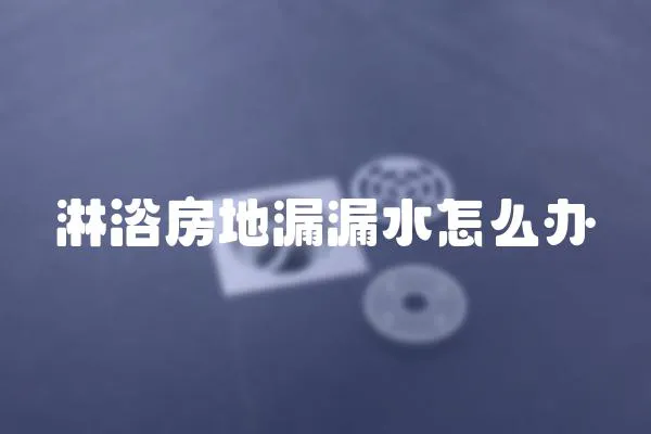 淋浴房地漏漏水怎么辦