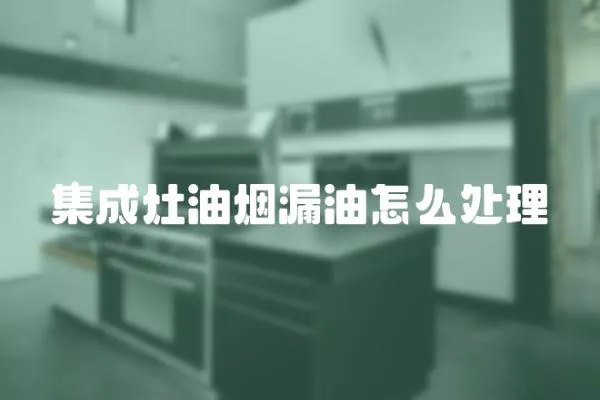 集成灶油煙漏油怎么處理