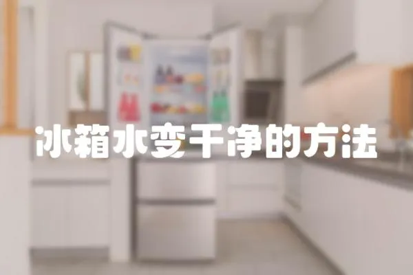 冰箱水變干凈的方法