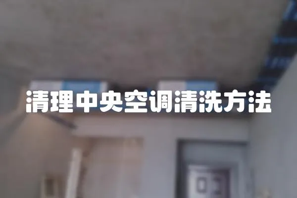 清理中央空調清洗方法