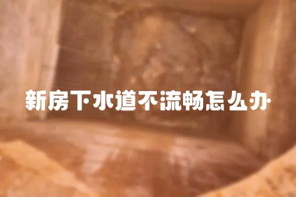 新房下水道不流暢怎么辦