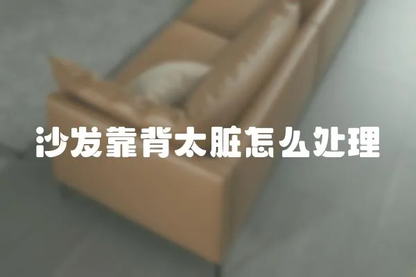 沙發(fā)靠背太臟怎么處理