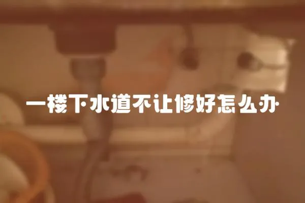 一樓下水道不讓修好怎么辦