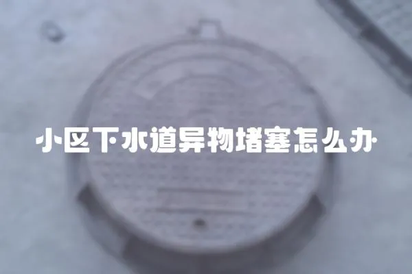 小區下水道異物堵塞怎么辦
