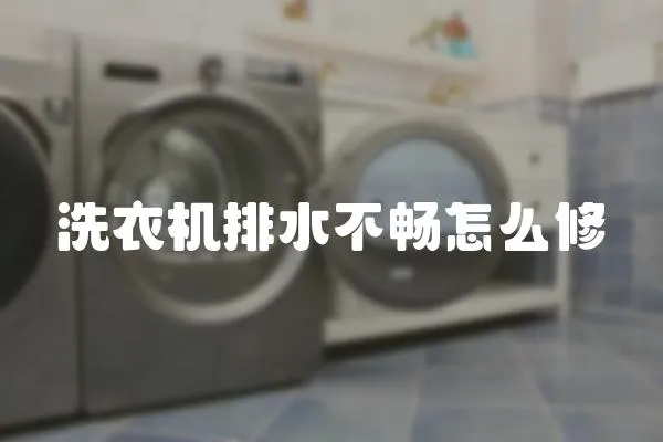 洗衣機排水不暢怎么修