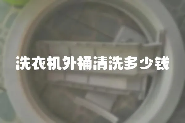 洗衣機外桶清洗多少錢