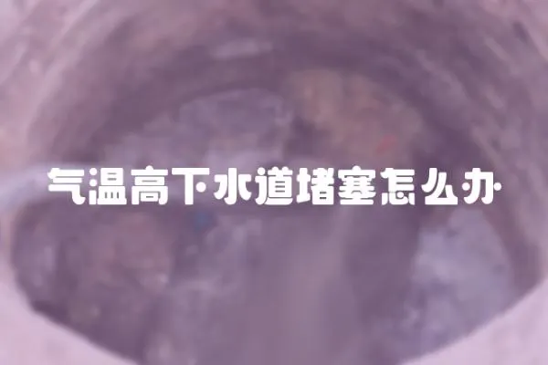 氣溫高下水道堵塞怎么辦