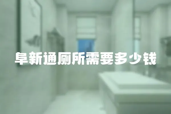 阜新通廁所需要多少錢