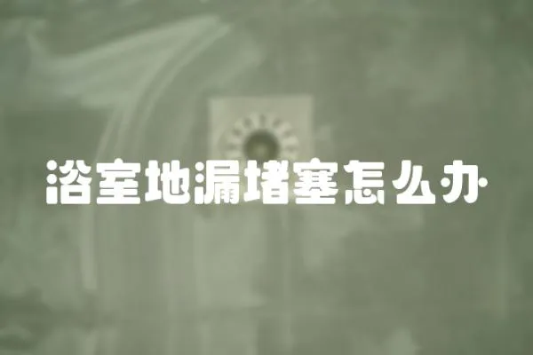 浴室地漏堵塞怎么辦