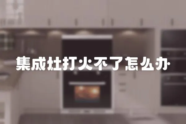 集成灶打火不了怎么辦
