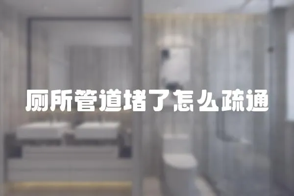 廁所管道堵了怎么疏通