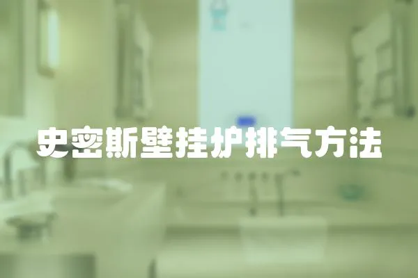 史密斯壁掛爐排氣方法