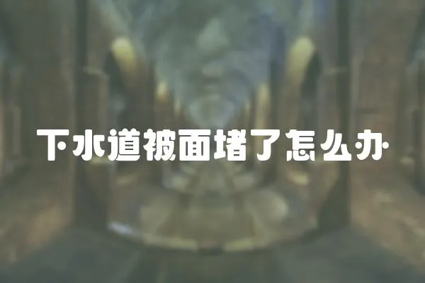 下水道被面堵了怎么辦