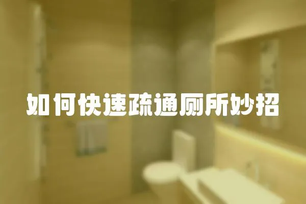 如何快速疏通廁所妙招