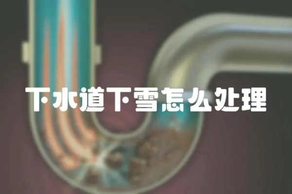 下水道下雪怎么處理