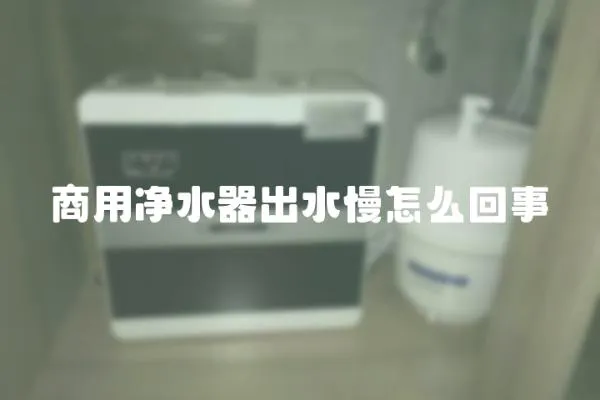 商用凈水器出水慢怎么回事