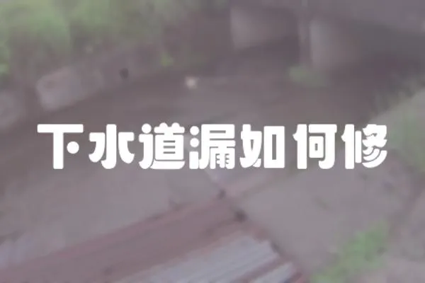 下水道漏如何修