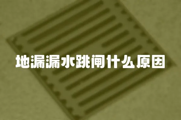 地漏漏水跳閘什么原因
