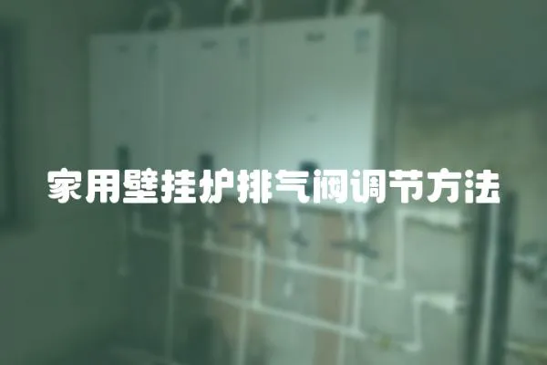 家用壁掛爐排氣閥調(diào)節(jié)方法