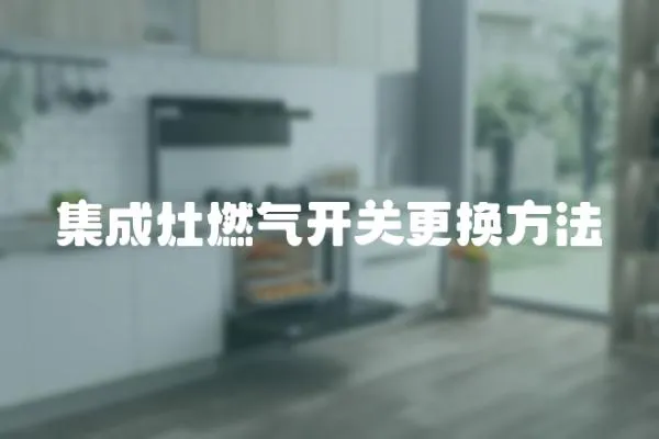 集成灶燃氣開關更換方法