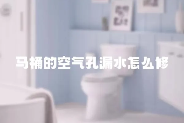 馬桶的空氣孔漏水怎么修