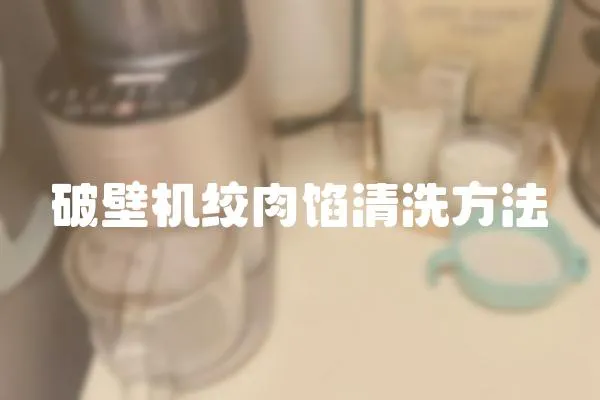 破壁机绞肉馅清洗方法