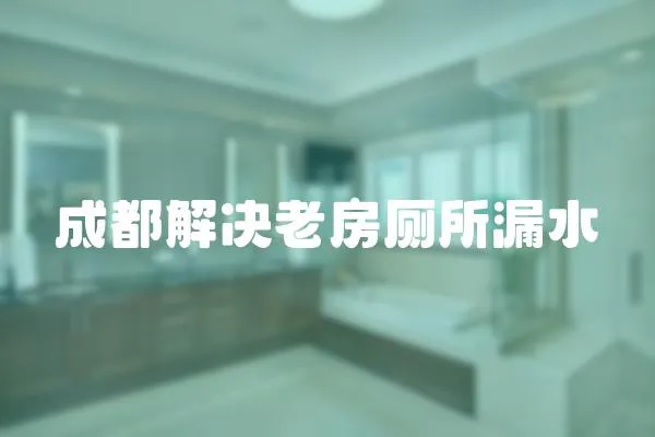 成都解決老房廁所漏水