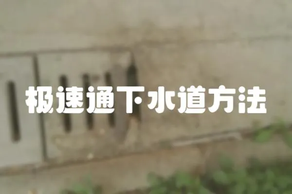極速通下水道方法